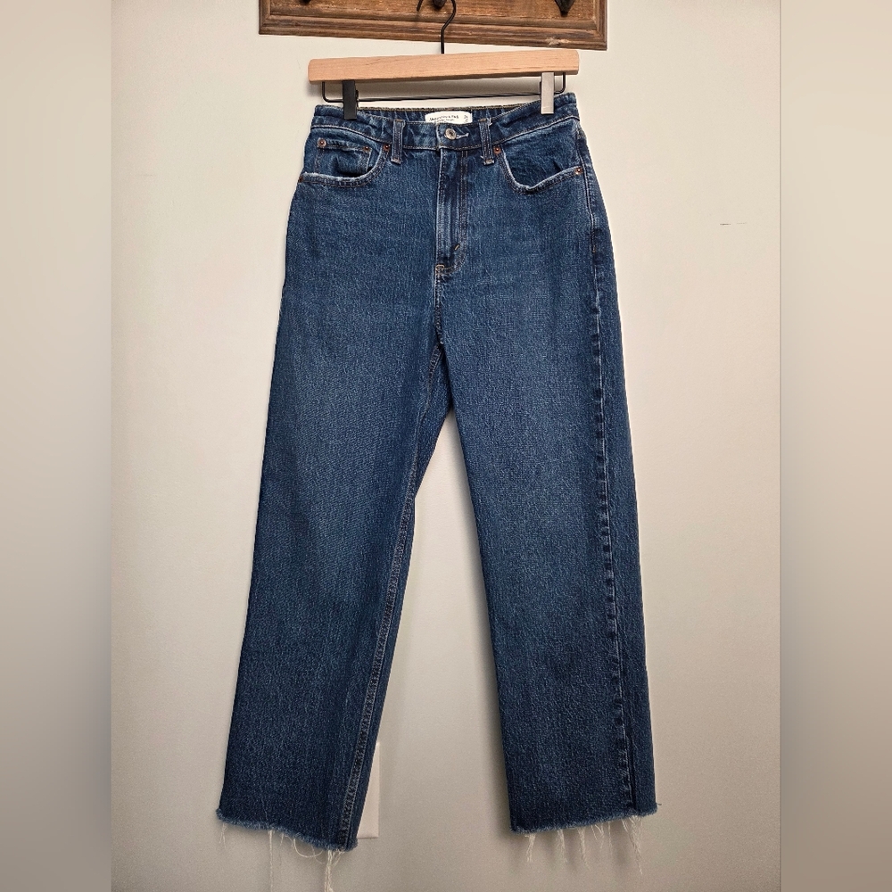 Curve Love Abercrombie High Rise Vintage Straight Jean 2/26 Regular EUC